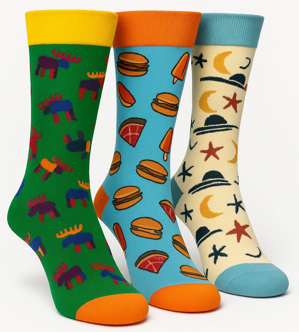 Alphasox Adventure Collection - Pack of 3 Crew Length Socks